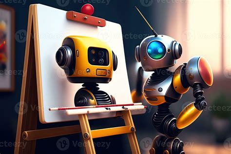 Robot Artist Painting Drawing. AI Art 25521331 Stock Photo at Vecteezy