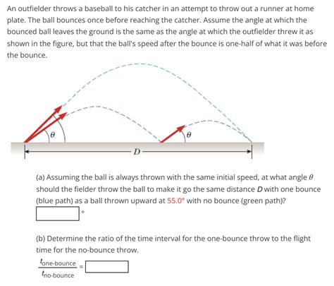 Solved An outfielder throws a baseball to his catcher in an | Chegg.com