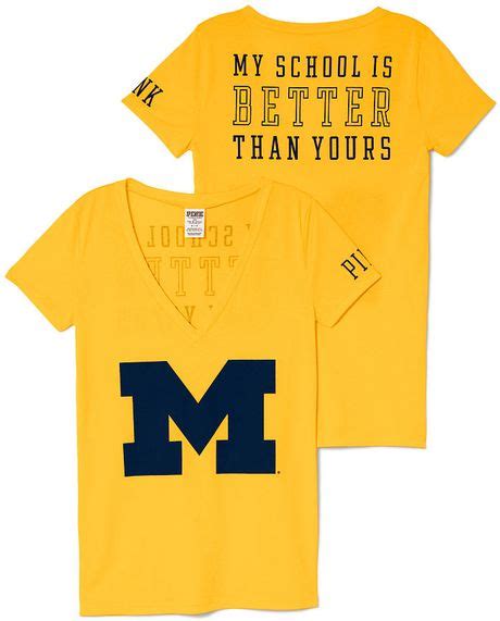 Victoria's Secret University Of Michigan Mascot Vneck Tee in Yellow ...