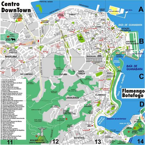 Centro do Rio de Janeiro mapa - Mapa de dowtown Rio de Janeiro (Brasil)