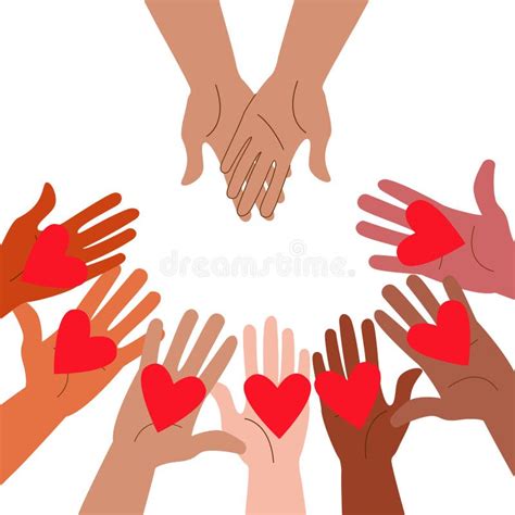 Hands Holding Out Hearts and Hands Asking for Help. Stock Vector ...