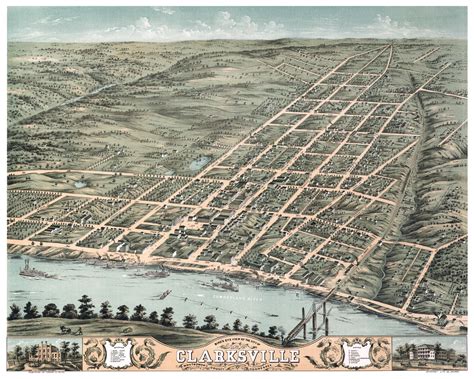 Beautifully restored map of Clarksville, TN from 1870 - KNOWOL