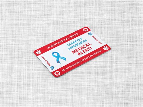 Diabetes Emergency Wallet Card Diabetes Medical Card PVC | Etsy