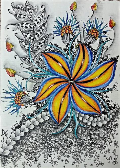 Zentangled Flower | Zentangle artwork, Zentangle art, Zentangle patterns