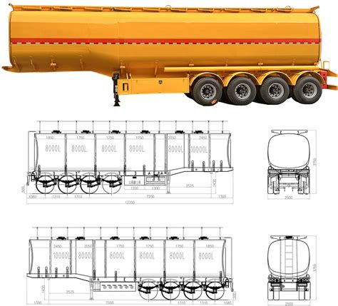 Semi Trailer Fuel Tanker Trailer for Sale Dimensions - Semi Tanker Trailer