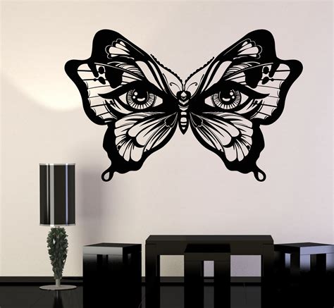 Vinyl Wall Decal Butterfly Insect Women's Eyes Art Decor Stickers Unique Gift (1090ig) | Eye art ...