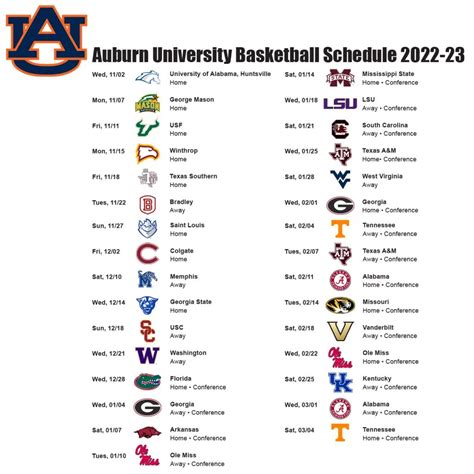 Auburn Basketball Schedule 2024-24 202424 Release Date - Dede Sisely