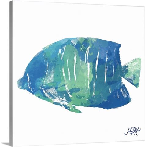 Watercolor Fish in Teal IV Wall Art, Canvas Prints, Framed Prints, Wall Peels | Great Big Canvas