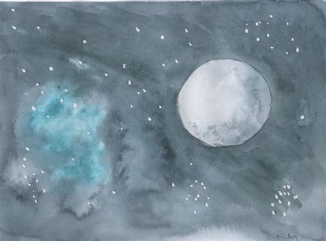 Watercolour moon painting Watercolor Moon, Moon Painting, Watercolours ...