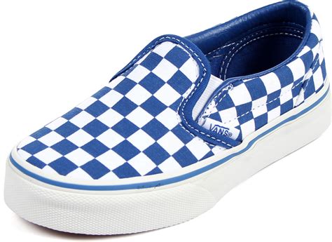 Vans - Kids Classic Slip-On Shoes in (Checkerboard) Classic Blue