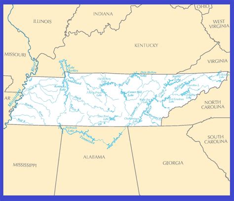 Tennessee Transportation And Physical Map | Large And Printable Map ...