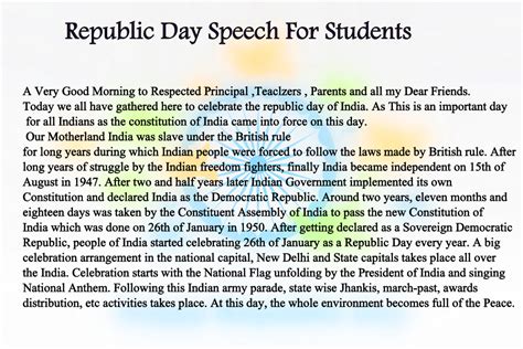 List Bark: Republic Day Speech in English for Students