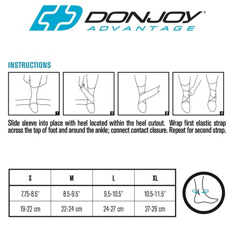 Ankle Brace Size Chart