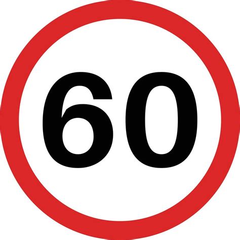 traffic sign speed limit 60. 60 speed limitation road sign on white background . speed limit ...