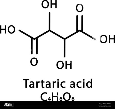 Tartaric acid molecular structure. Tartaric acid skeletal chemical ...