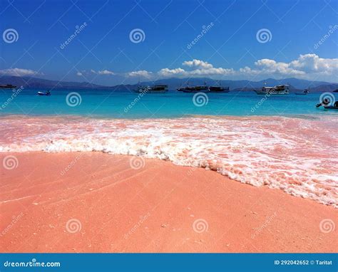 Pink Beach at Komodo National Park (Komodo Island) Stock Photo - Image of indonesia, landscape ...