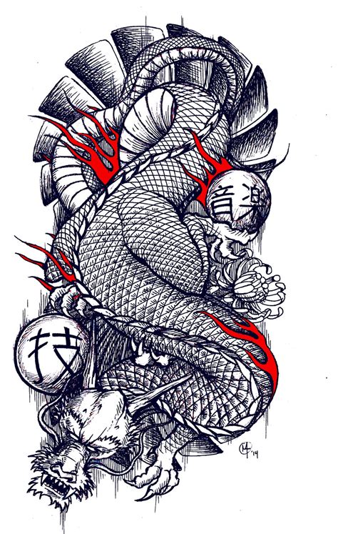 Traditional Japanese Dragon tattoo design by miketooch on DeviantArt