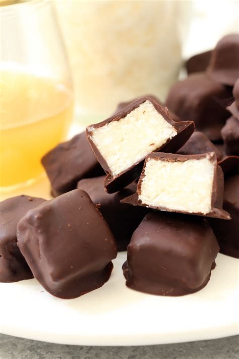 Healthy Dark Chocolate Coconut Bites - The Harvest Kitchen