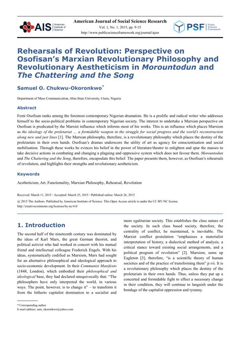 (PDF) Rehearsals of Revolution: Perspective on Osofisan's Marxian ...