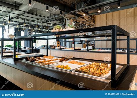 Open Buffet Restaurant, Catering Business, Interior Design Stock Photo ...