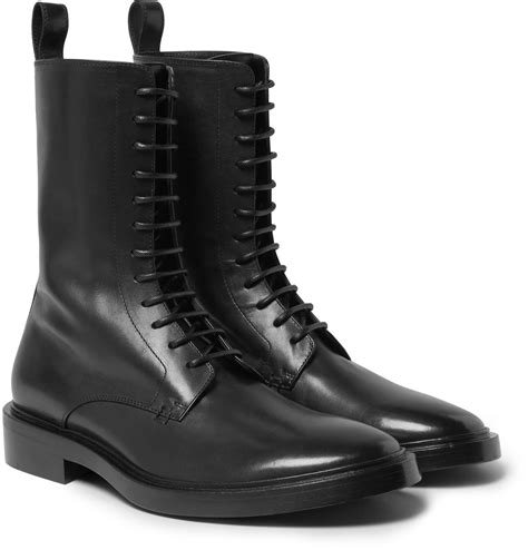 Balenciaga Leather Derby Combat Boots in Black for Men | Lyst