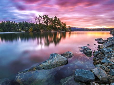 Forest sunset reflected clear water-scenery HD wallpaper Preview ...