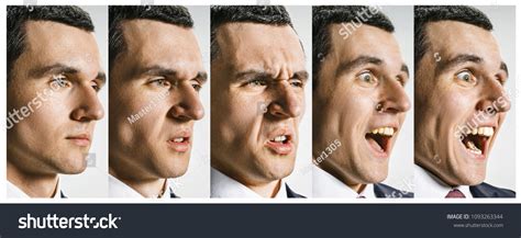 Collage Different Human Facial Expressions Emotions 스톡 사진 1093263344 | Shutterstock