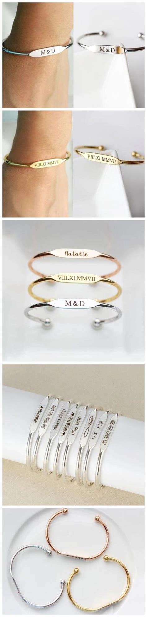 Bridesmaid Gift Engraved Bracelets Personalized Bridesmaid Bracelet ...