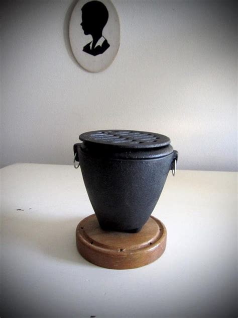 Vintage Mini Hibachi Grill Cast Iron Japan Satay Tiki