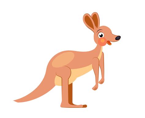 Cute cartoon kangaroo character for children. Flat vector illustration ...