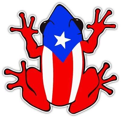 Puerto Rico Flag Frog Coqui Vinyl Sticker Decal Car Truck Laptop Window ...