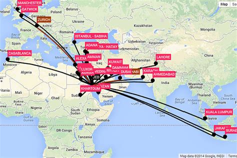 Saudi Airlines Route Map - Virgin Islands Map