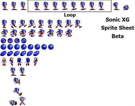 Sonic XG Beta Sprite Sheet by RedactedAccount on DeviantArt