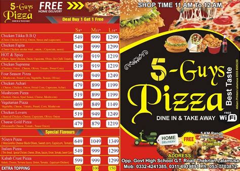 5 guys pizza - New menu 5 guys pizza