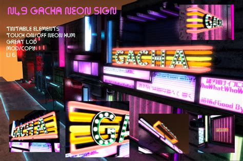 Second Life Marketplace - N49 Gacha Neon Sign from Neon 49