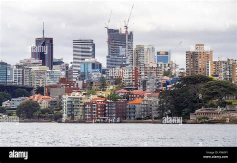 Skyline of North Sydney CBD on North Shore of Sydney Harbour Sydney NSW ...