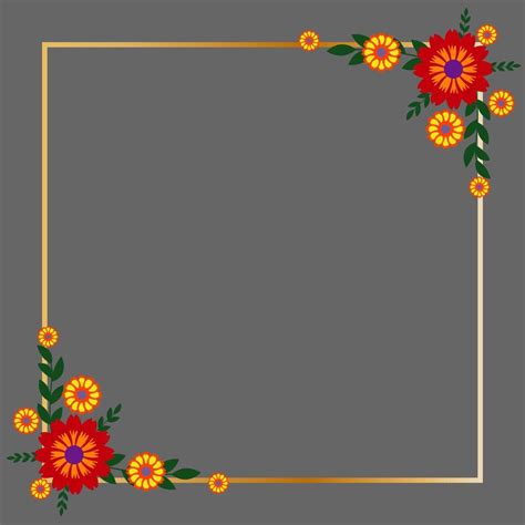 Flowers Rectangle Frame 5520349 Vector Art at Vecteezy