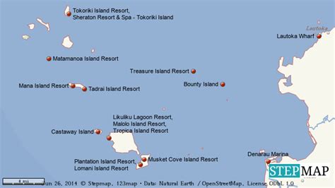 StepMap - Mamanuca Islands - Landkarte für World