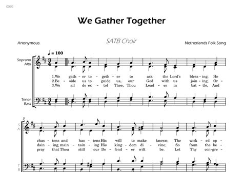 We Gather Together - SATB Choir (arr. César Madeira) by Traditional ...