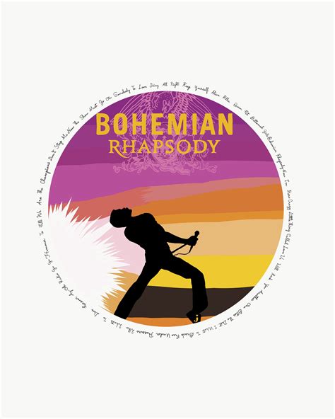 Queen Bohemian Rhapsody album cover illustration print home | Etsy