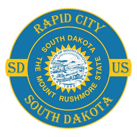 Premium Vector | Rapid city south dakota flag usa travel souvenir seal stamp badge sticker logo ...