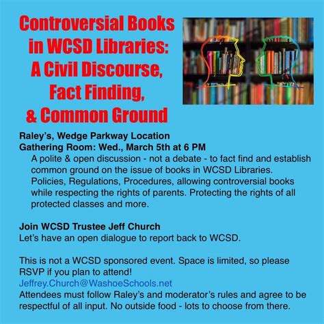 Come Discuss WCSD Library Books • Nevada Signal