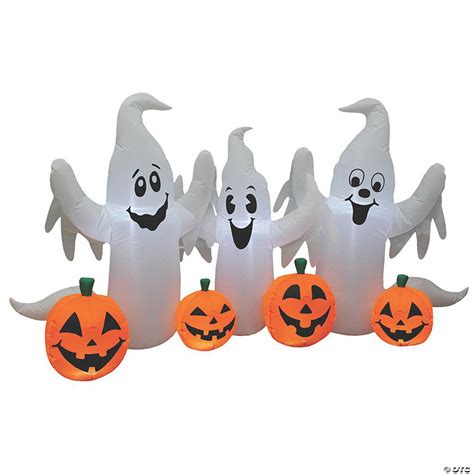 73" Blow Up Inflatable Ghosts with Pumpkins Halloween Decoration ...