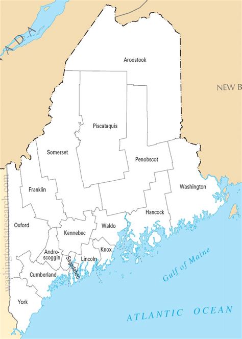 ♥ A large detailed Maine State County Map