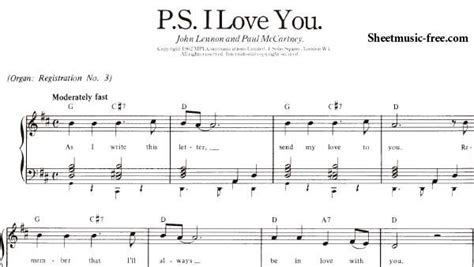 P.S. I Love You Sheet Music Beatles | Beatles sheet music, Sheet music ...