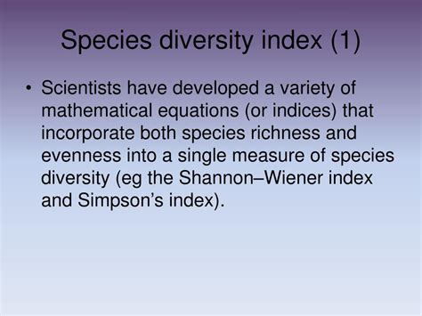 PPT - Measuring Species Diversity PowerPoint Presentation, free ...