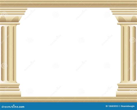 Vector Greek Style Frame Ornament With Columns And With The Aging Brown Pattern On A Beige ...