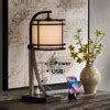 Franklin Iron Works Gentry Industrial Desk Lamp 22" High Oil Rubbed Bronze Faux Wood Cage With ...