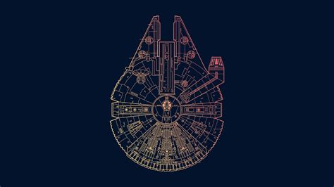 Created this Millennium Falcon Wallpaper - Simple and Clean : r/StarWars