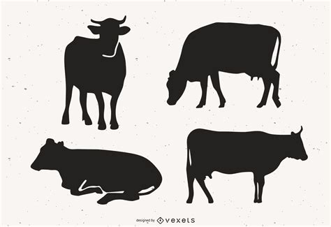 Cow Silhouette Vector Pack Vector Download